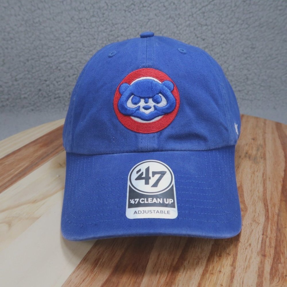 '47 Brand Chicago Cubs MLB Clean Up Blue Hat Adjustable MLB Baseball Bear
